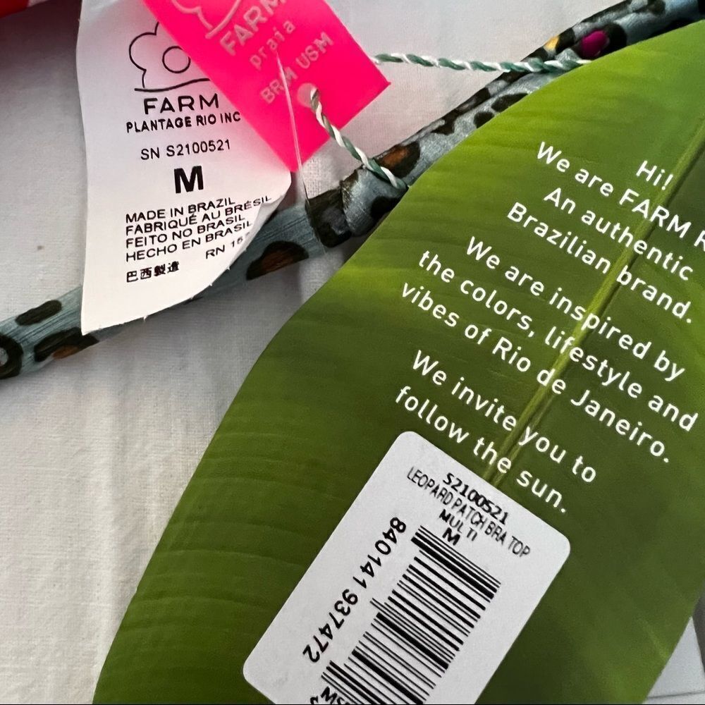 Farm Rio LEOPARD PATCH BRA Top in Multi Medium - Picture 8 of 9